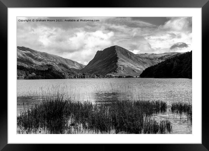 Fleetwith Pike monochrome Framed Mounted Print by Graham Moore