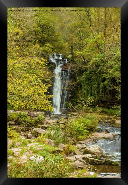 Blaen y Glyn Waterfall Brecon Beacons Framed Print by Nick Jenkins