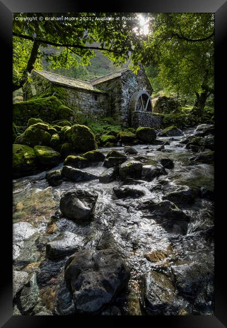 Borrowdale Mill vert Framed Print by Graham Moore