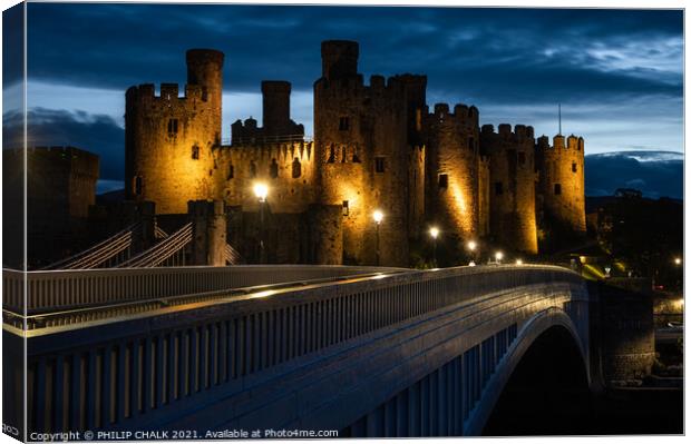 Castle by night 614 Canvas Print by PHILIP CHALK