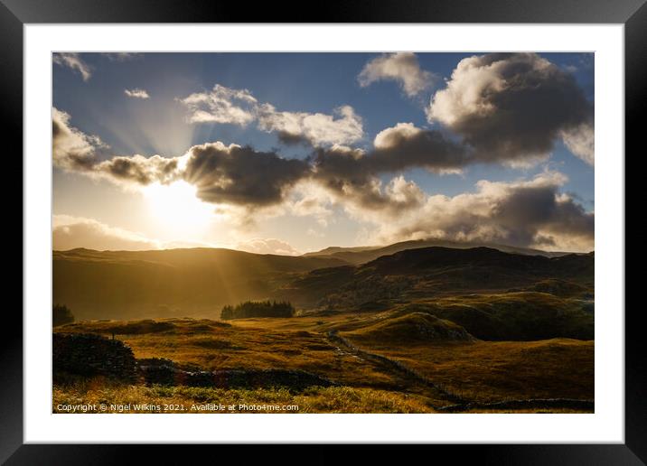 Lake District Sunshine Framed Mounted Print by Nigel Wilkins