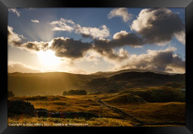 Lake District Sunshine Framed Print by Nigel Wilkins