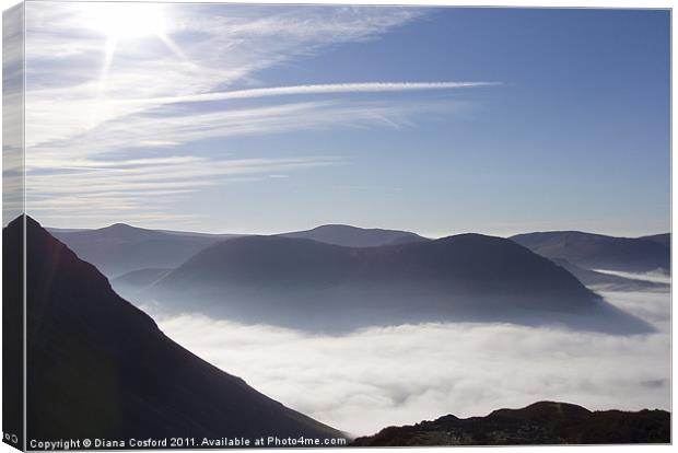 Buttermere Cloud Inversion Canvas Print by DEE- Diana Cosford