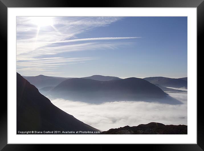 Buttermere Cloud Inversion Framed Mounted Print by DEE- Diana Cosford