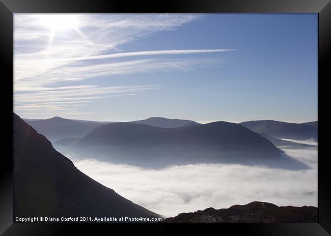 Buttermere Cloud Inversion Framed Print by DEE- Diana Cosford