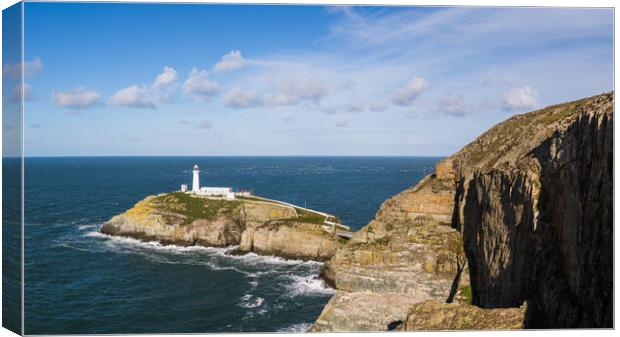 South Stack Lighthouse panorama Canvas Print by Jason Wells