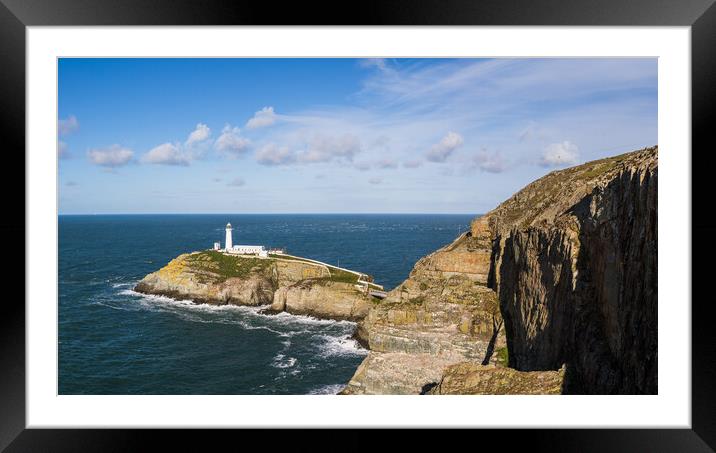 South Stack Lighthouse panorama Framed Mounted Print by Jason Wells