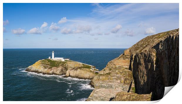 South Stack Lighthouse panorama Print by Jason Wells