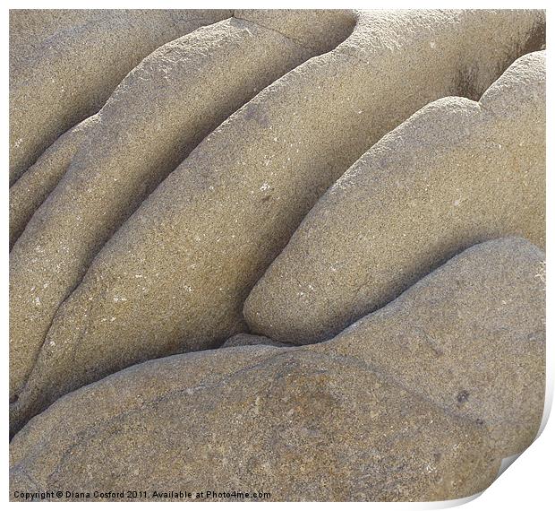 Coastal Rocks of Greek Island Print by DEE- Diana Cosford