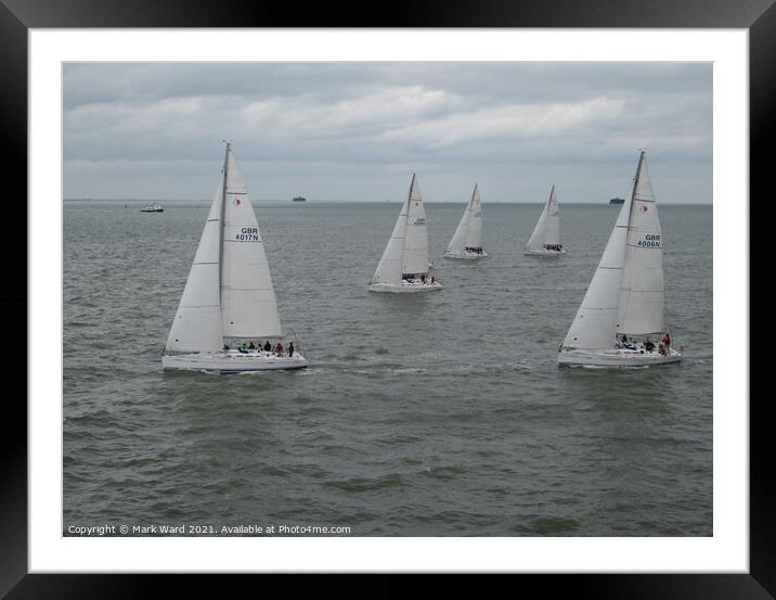 Isle of Wight Sailboats Framed Mounted Print by Mark Ward