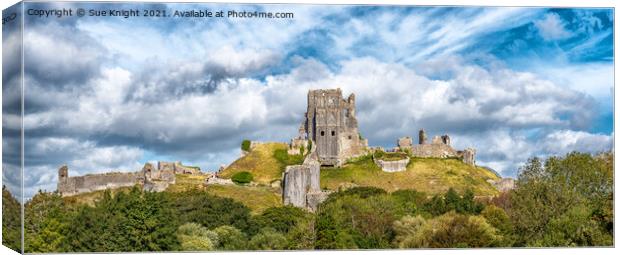 Corfe Castle, Dorset Canvas Print by Sue Knight