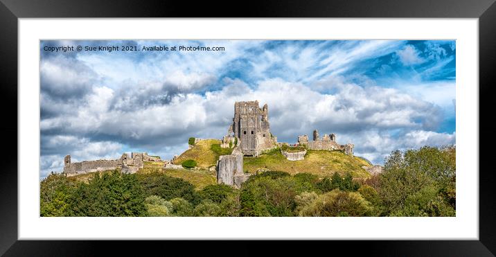 Corfe Castle, Dorset Framed Mounted Print by Sue Knight