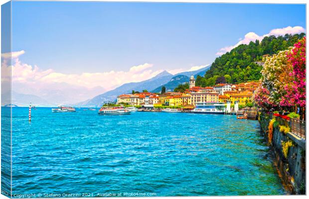 Bellagio town, lake Como district. Italy Canvas Print by Stefano Orazzini