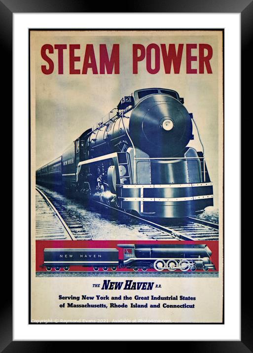 New Haven train poster Framed Mounted Print by Raymond Evans