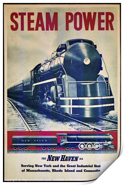 New Haven train poster Print by Raymond Evans