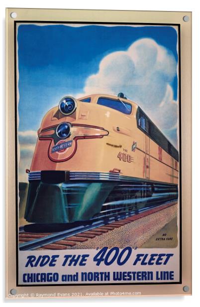 400 train poster Acrylic by Raymond Evans