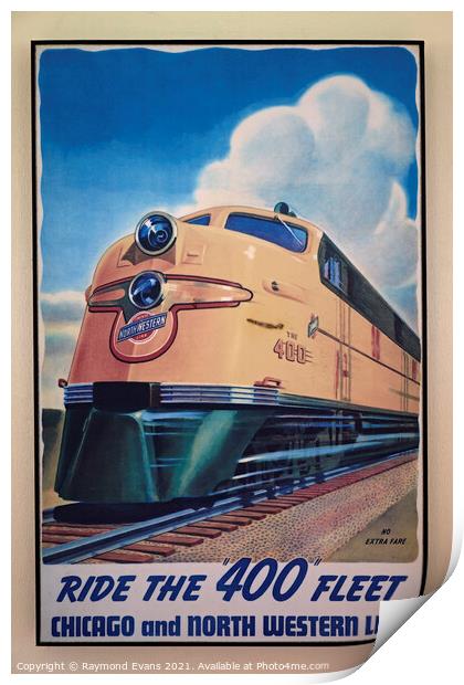 400 train poster Print by Raymond Evans
