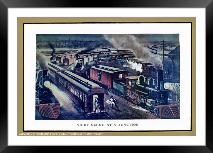 Train Junction Framed Mounted Print by Raymond Evans
