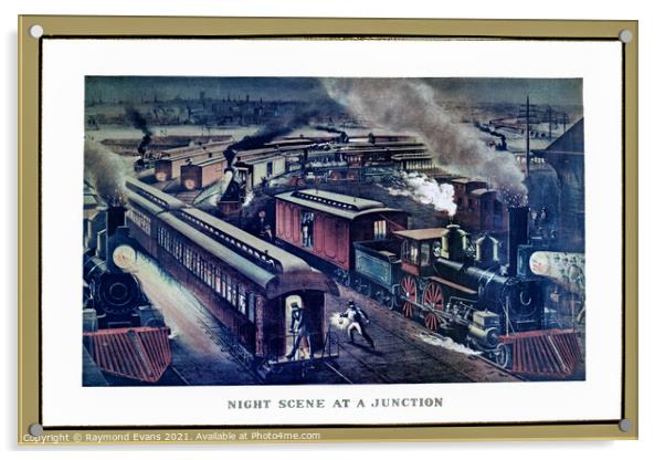 Train Junction Acrylic by Raymond Evans