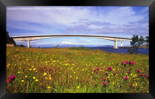 The Skye Bridge from Kyleakin  Framed Print by Navin Mistry