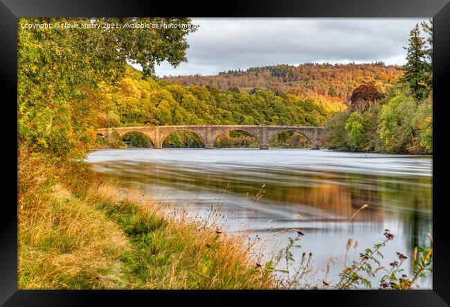 The River Tay in Autumn at Dunkeld, Perthshire Framed Print by Navin Mistry