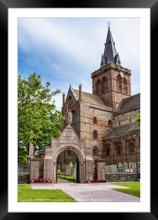 Great War Memorial Gateway and St Magnus Cathedral Framed Mounted Print by Angus McComiskey