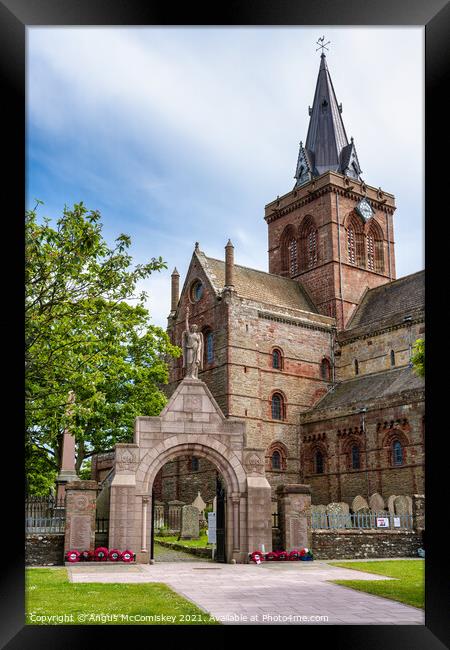 Great War Memorial Gateway and St Magnus Cathedral Framed Print by Angus McComiskey