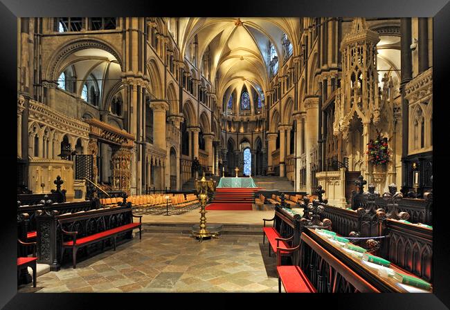 Choir Stalls at Canterbury Cathedral, Kent Framed Print by Arterra 