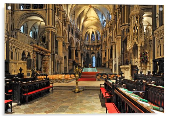 Choir Stalls at Canterbury Cathedral, Kent Acrylic by Arterra 