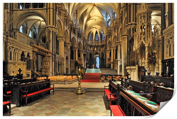 Choir Stalls at Canterbury Cathedral, Kent Print by Arterra 