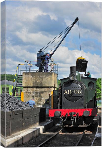 Steam Engine Loading Coal Canvas Print by Arterra 