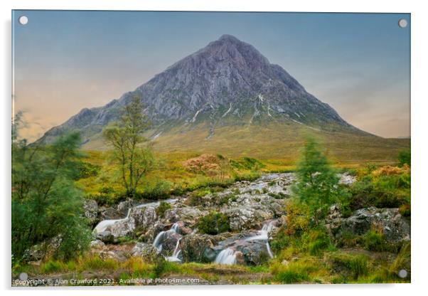 Buachaille Etive Mor at Glencoe in Scotland Acrylic by Alan Crawford