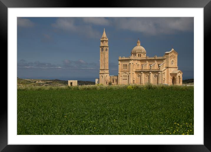 Gozo Church - Basilica of the National Shrine of the Blessed Virgin of Ta' Pinu Framed Mounted Print by Christopher Stores