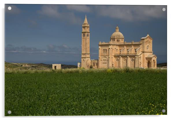 Gozo Church - Basilica of the National Shrine of the Blessed Virgin of Ta' Pinu Acrylic by Christopher Stores