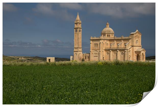 Gozo Church - Basilica of the National Shrine of the Blessed Virgin of Ta' Pinu Print by Christopher Stores