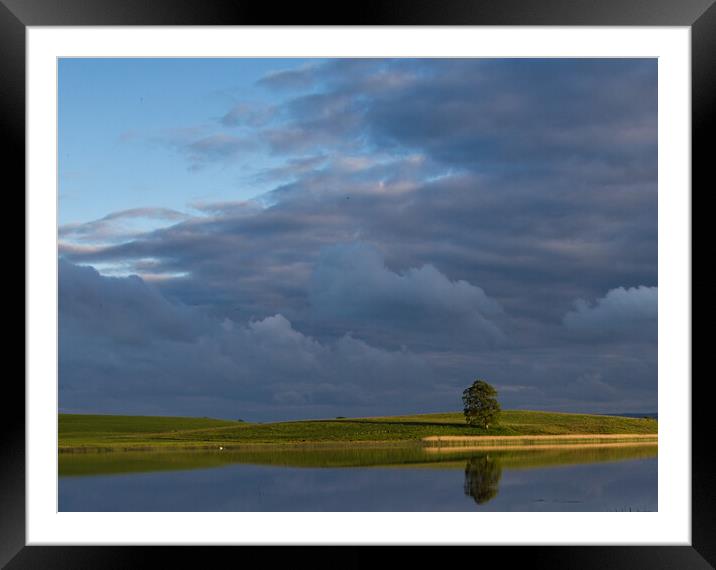 Stormy Clouds over Loch in Northern Ireland Framed Mounted Print by Christopher Stores