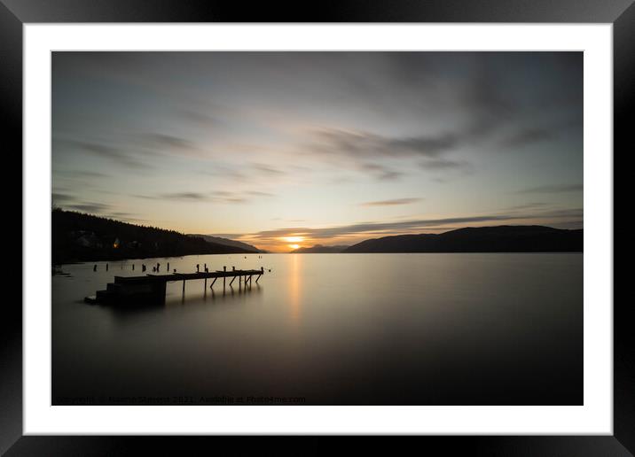 Winter Sunset on Loch Ness Framed Mounted Print by Maxine Stevens