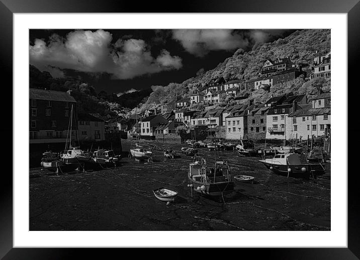 Polperro at low tide  Framed Mounted Print by Stuart Thomas