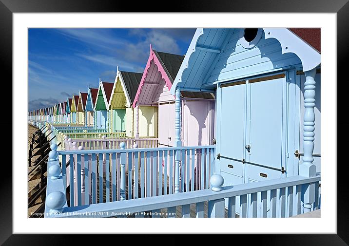 Colourful Beach Huts Framed Mounted Print by Keith Mountford