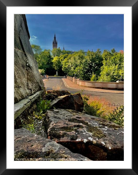 Glasgow University from Kelvingrove  Framed Mounted Print by Stu Art Glasgow