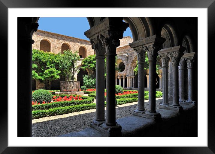 Fontfroide Abbey Cloister Framed Mounted Print by Arterra 