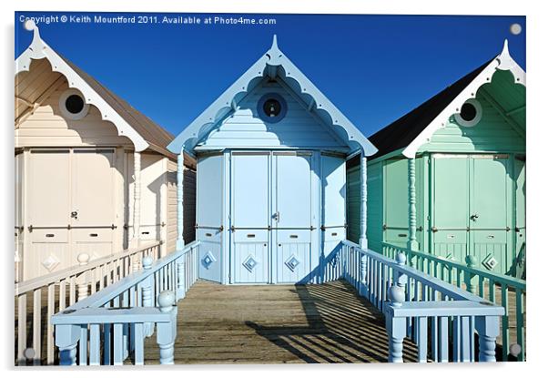 Mersea Island Beach Huts Acrylic by Keith Mountford