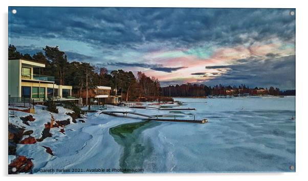 Evening in Lehtisaari Acrylic by Gareth Parkes