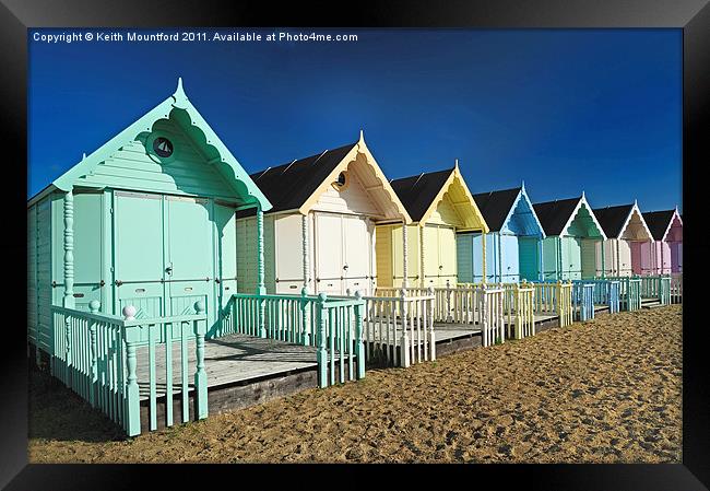 Beach Huts at Mersea Island Framed Print by Keith Mountford