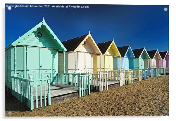 Beach Huts at Mersea Island Acrylic by Keith Mountford