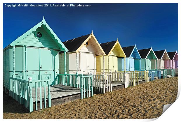Beach Huts at Mersea Island Print by Keith Mountford