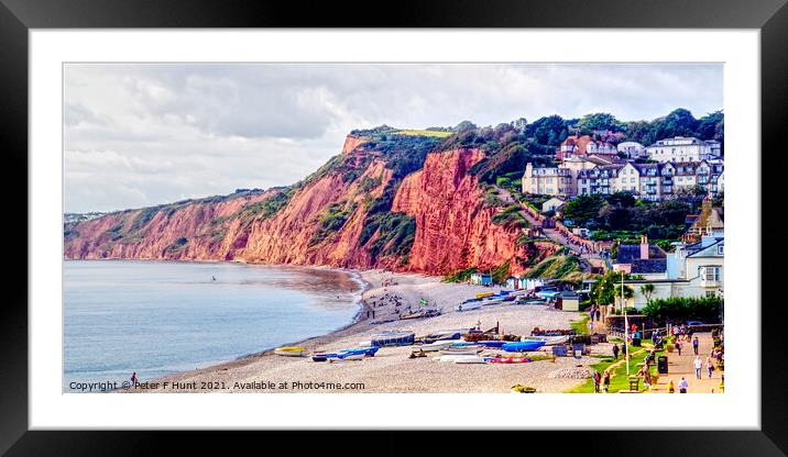 The Red Cliffs Of Budleigh Salterton  Framed Mounted Print by Peter F Hunt