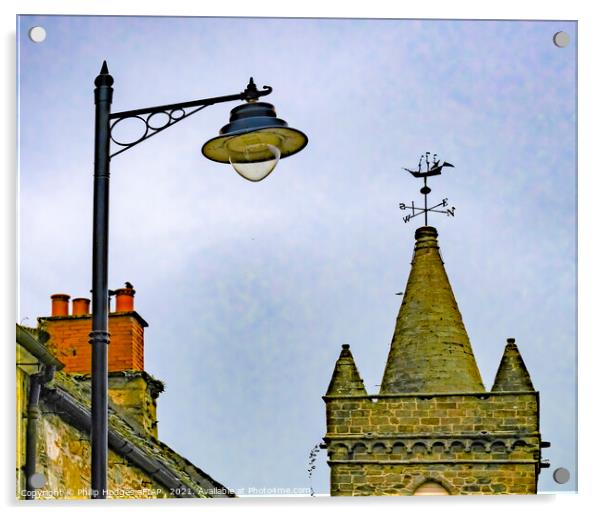 Street light and roof tops Acrylic by Philip Hodges aFIAP ,