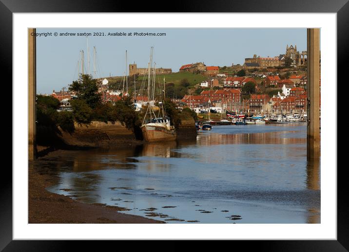 WHITBY LOW TIDE Framed Mounted Print by andrew saxton