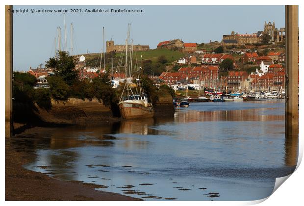 WHITBY LOW TIDE Print by andrew saxton